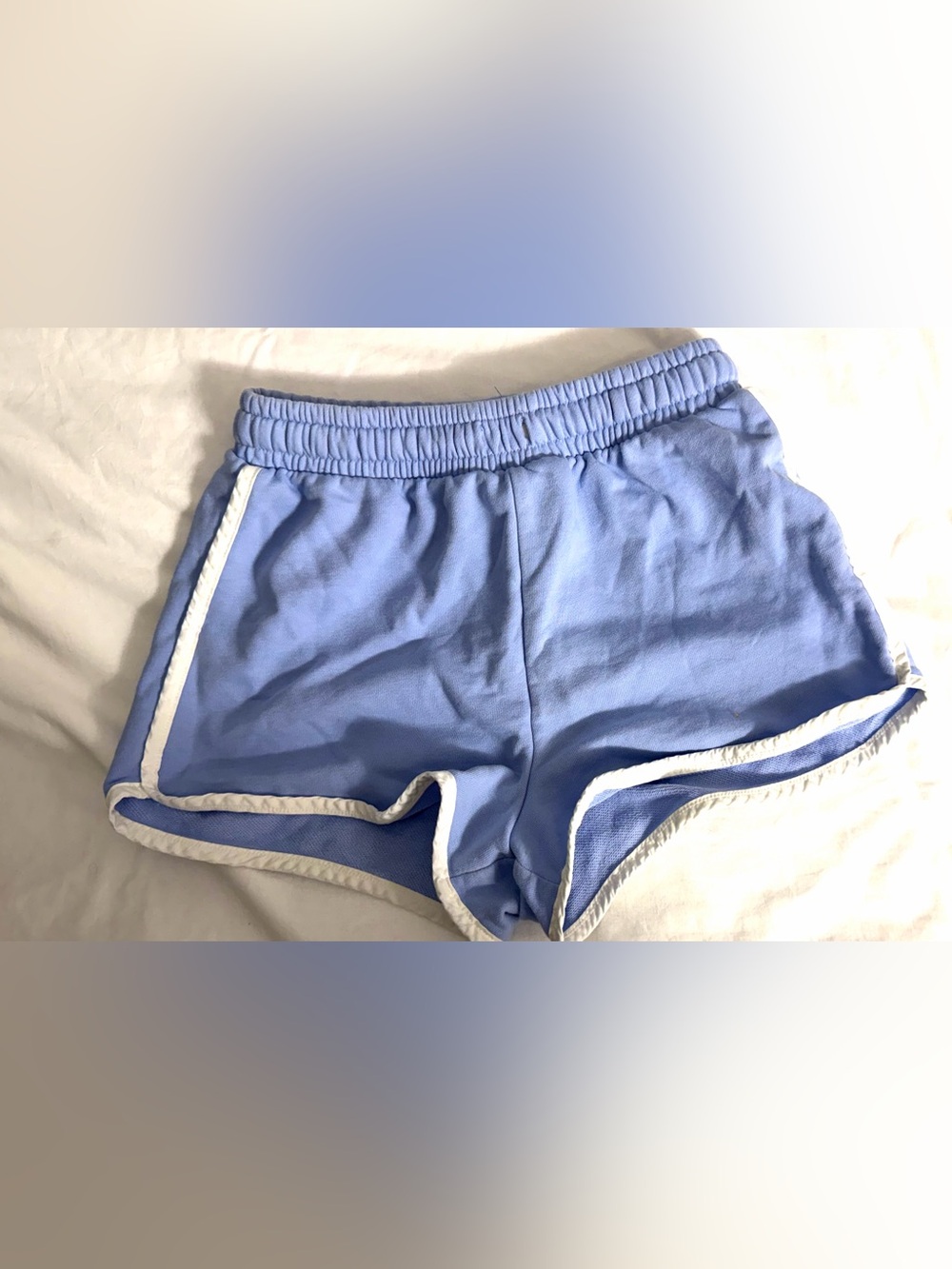 Light Blue Women’s Athletic Shorts with White Trim Size XL